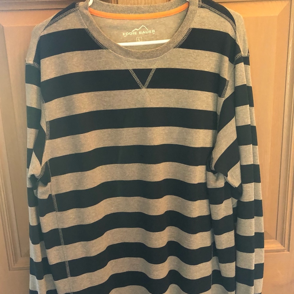 MENS EDDIE BAUER LARGE STRIPPED SHIRT